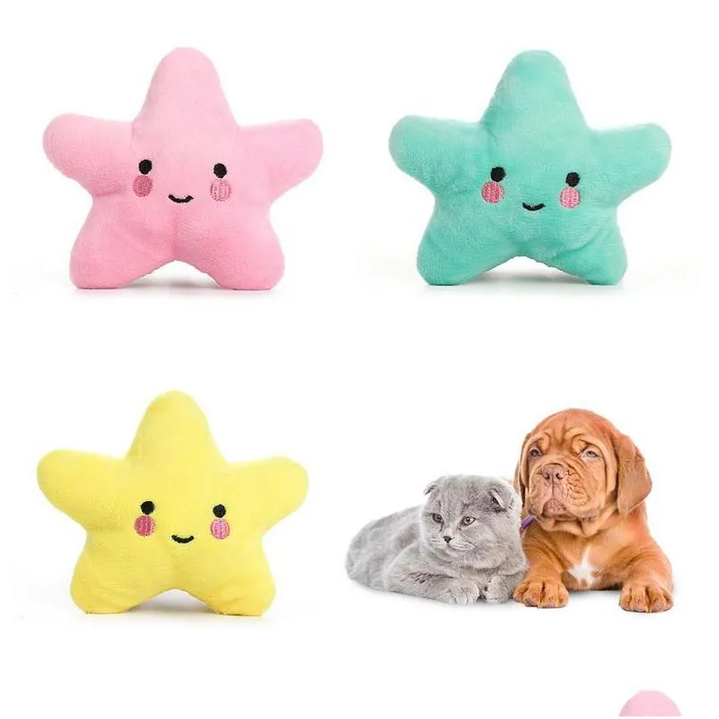 lovely dog toy plush pets stars toy soft fleece dog toys shrilling decompression tool pet squeeze sound cats dog toys