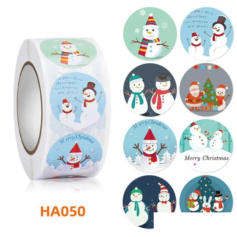 1 inch merry christmas diy handmade sticker package thank you label sealing stickers party snowman adhesive seal labels stationery sticker