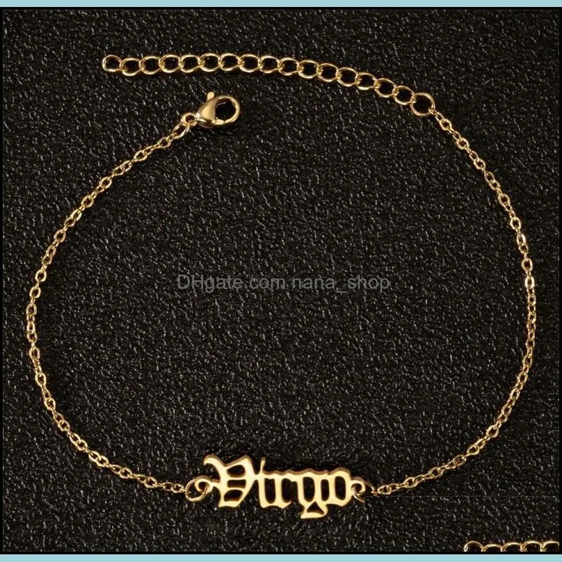 fashion constellation zodiac bracelet designed letter taurus friendship bracelet gold adjustable bracelets gifts for women birthday