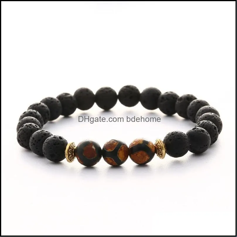 natural lava stone colourful bead bracelet diy volcano essential oil diffuser bracelet for women men jewelry