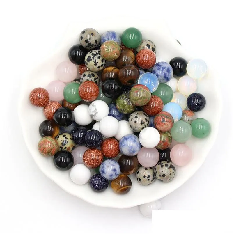 10mm chakra loose reiki healing natural stone ball bead palm quartz mineral crystals tumbled gemstones hand piece yoga home decoration accessories