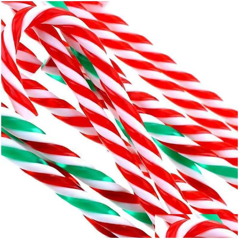 christmas decorations 48pcs christmas plastic fake candy canes ed toy crutch for christmas tree hanging decorations t220929