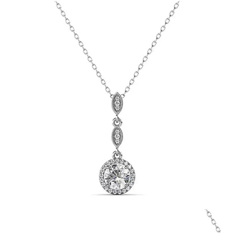 pendant necklaces trendy 925 sterling silver 1ct d color vvs1 moissanite necklace for women jewelry diamond test pass birthday giftpendant