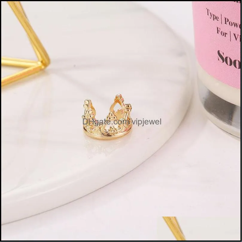 vintage crown clip earrings fashion jewelry for women gold silver color geometric crown waterdrop heart shaped cuff earring