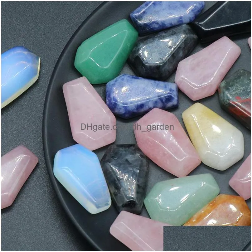 mini coffin statue natural stone quartz agate crystal healing reiki stones carved ornament home decorations jewelry
