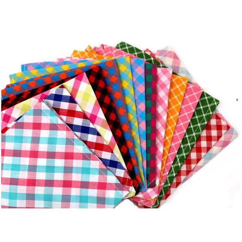 pet dog bandana small large dog bibs scarf washable cozy cotton plaid printing puppy kerchief bow tie pet grooming accessories