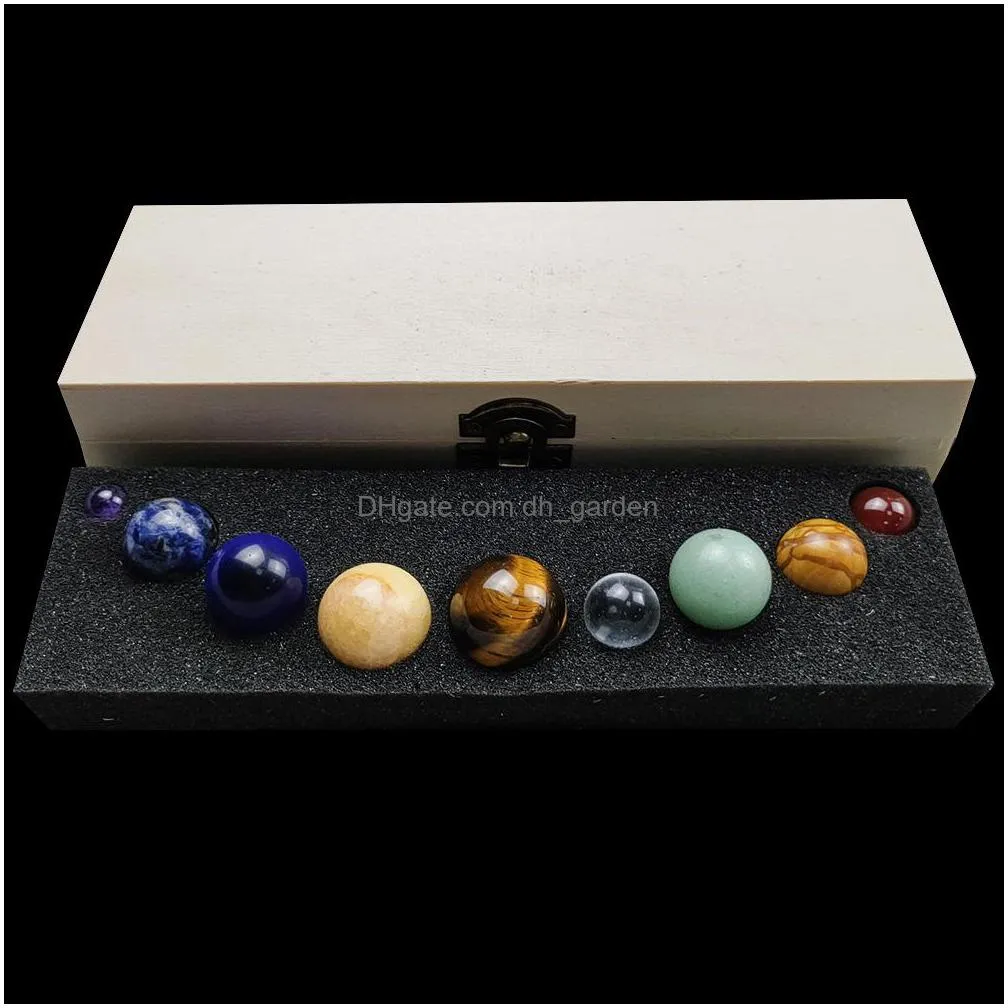 nine planets stone ball set reiki natural stone crystal stones tabletop ornaments polishing rock quartz yoga energy bead chakra healing art craft