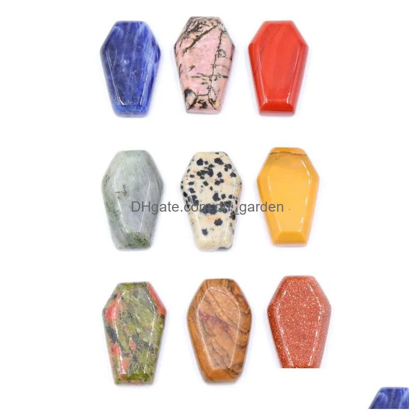 natural crystal stone ornaments coffin shape reiki healing chakra quartz mineral tumbled gemstones hand piece home decoration accessories