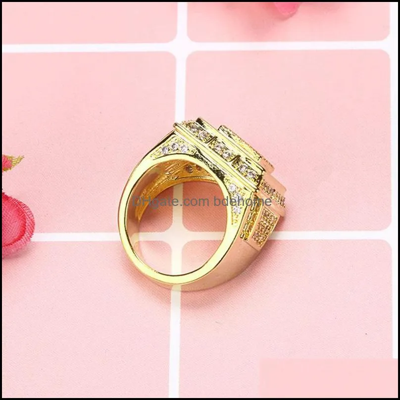 jewelry classical diamonds men ring punk designer rings wedding red full white crystyle rock luxury rings trendy retro male ring 3364