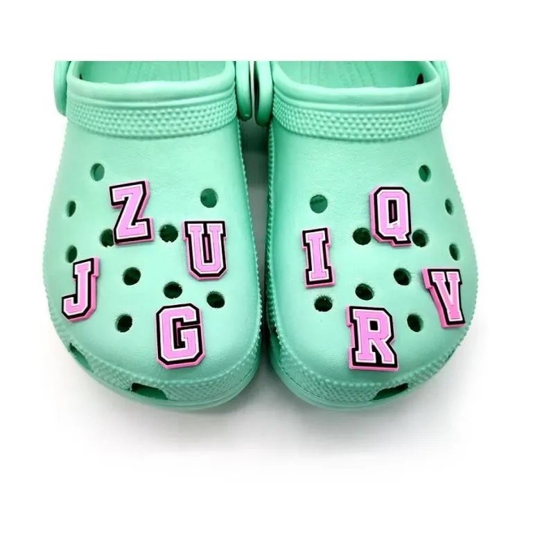 Pink Letters Numbers Jibbitz Croc Shoe Charms