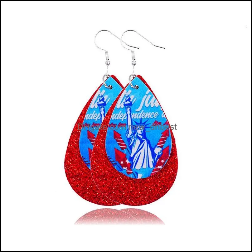 fashion independence day dangle earrings jewelry gifts 4th of july decorations leather earrings for women