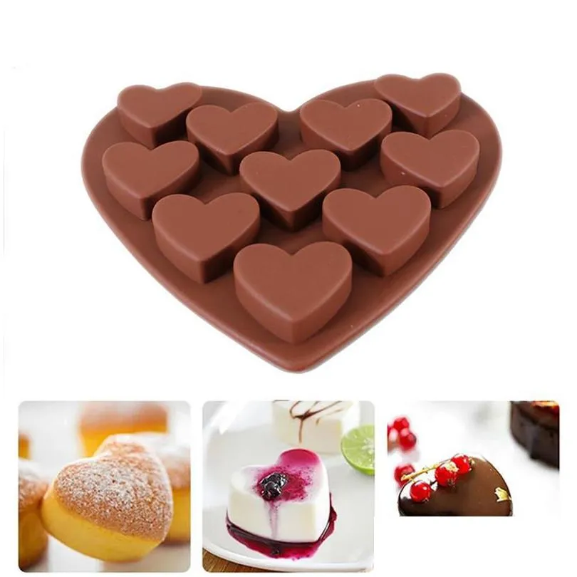 heart shaped soap mold 10cavity silicone chocolate candy baking mould soap making supplies cake bakeware decoration tool
