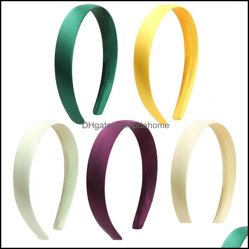 1.5cm solid color plain haribands satin headband women hair accessories girls simple headbands head hoop tiaras c3