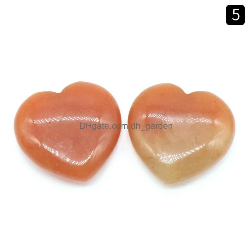 25mm heart stone amethyst rose quartz topaz agate natural stone plant ornaments chakras yoga pieces stones jewelry making accessories