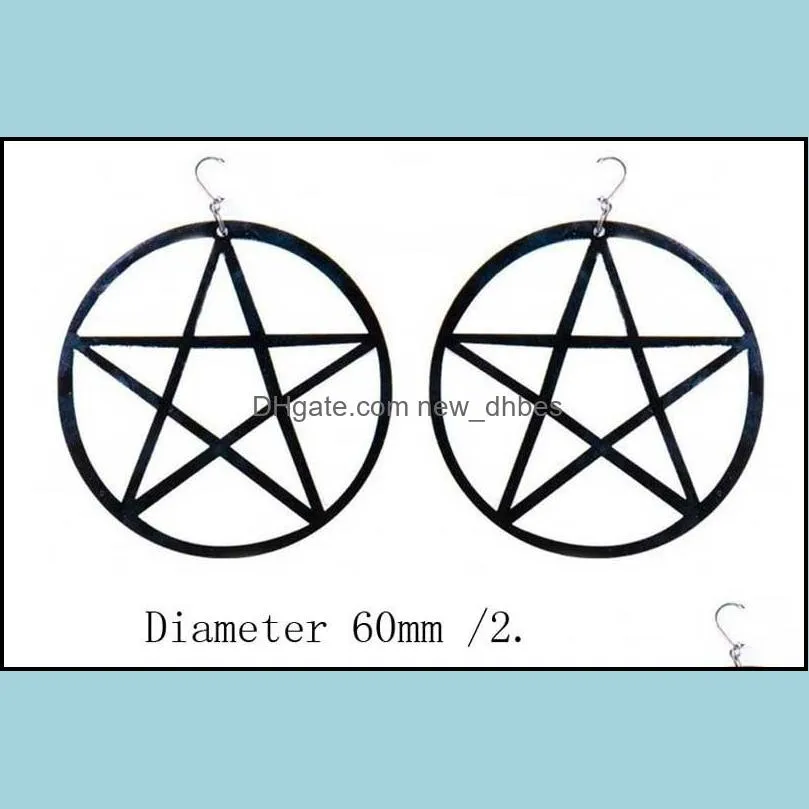 big black pentagram hanging earrings women aros colgantes bijoux classic large earrings jewelry design wholesale