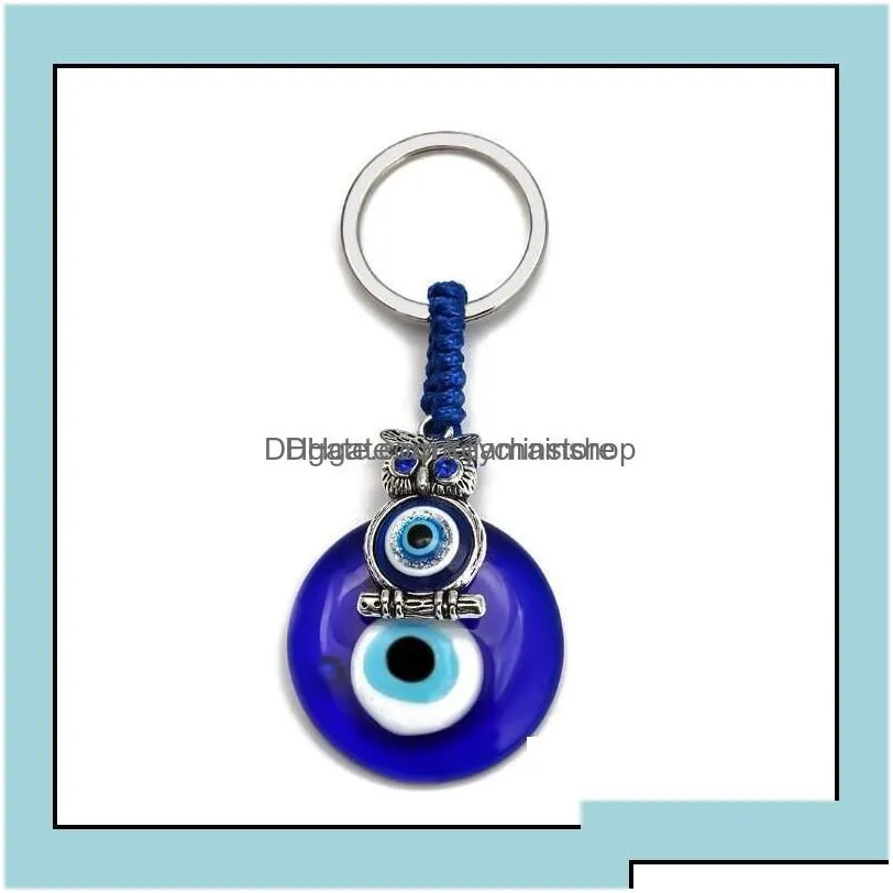 key rings butterfy turtle owl palm evil eyes keychain metal keyring glass lucky blue eye pendant ornament keychains for christmas dr