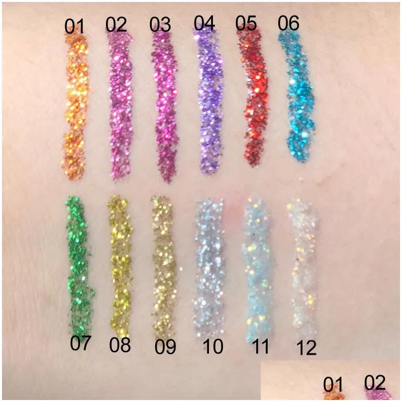 cmaadu beauty product glitter eyeliner colorful sequins shiny sparkling easy to wear cosmetics makeup liquid eyeliners