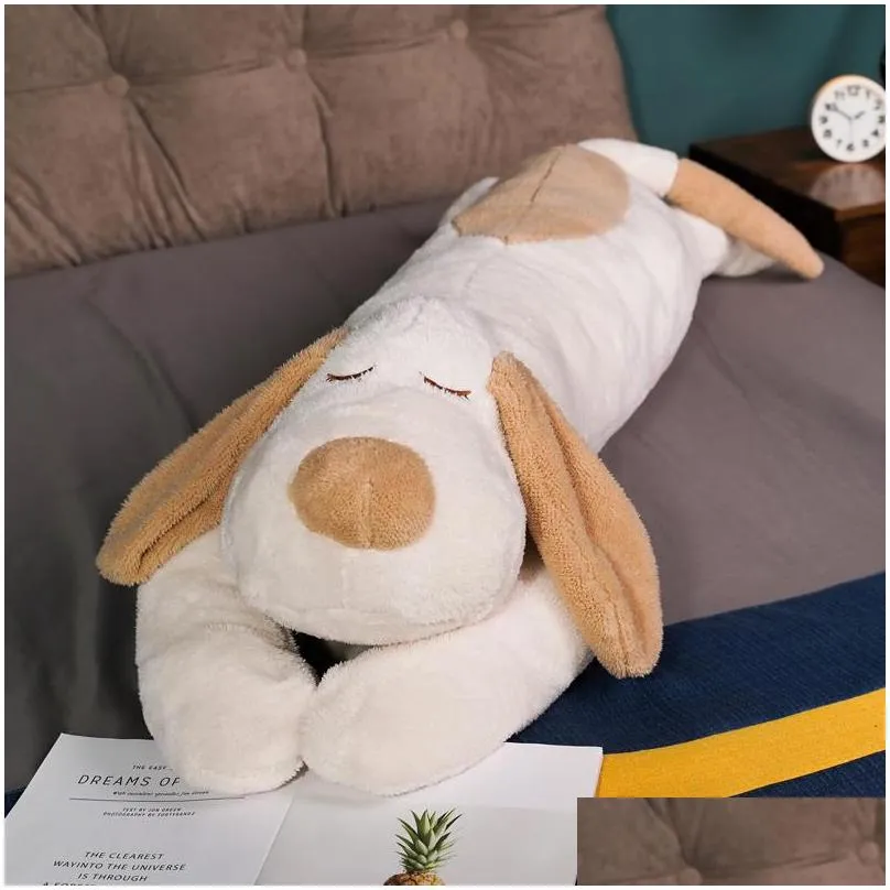 1pc 100/130/150 cm  plush toy big sleeping dog stuffed puppy soft animal pillow baby girls birthday gift 220409