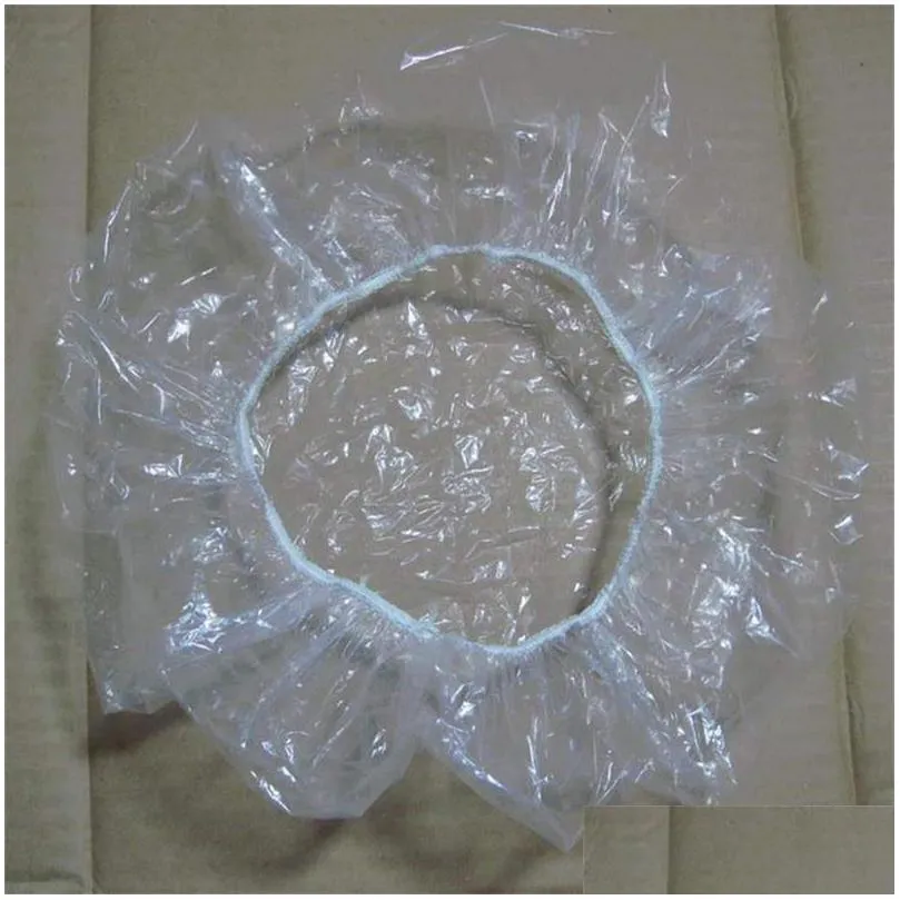 disposable shower cap plastic bathing caps waterproof el oneoff shower hat travel salon home bathroom products