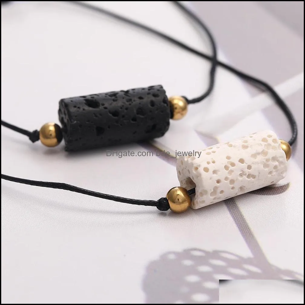  natural volcanic stone charm beads bracelets for women men adjustable handmade woven rope chain friendshipe jewelry birthday gift