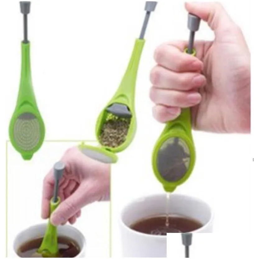 tea infuser gadget measure coffee tea swirl steep stir and press plastic tea coffee strainer healthy food grade flavor total