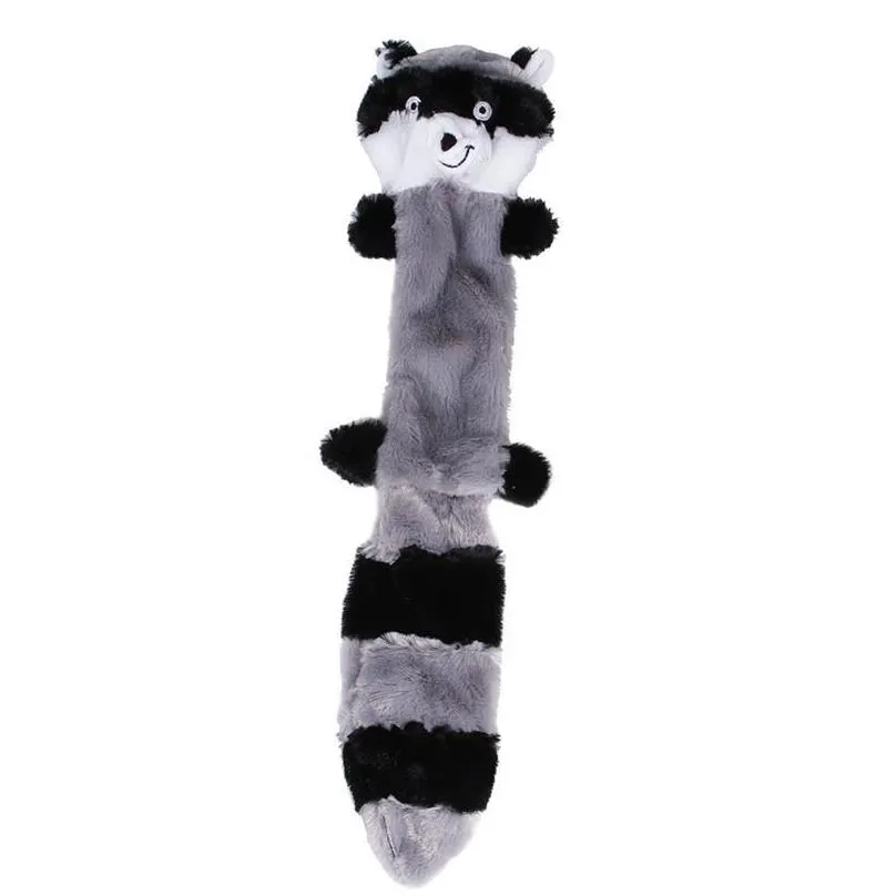dog squeaky plush toy cartoon animal raccoon shape pet chew dog toys dog accessories bite resistant sound pet chewing toy