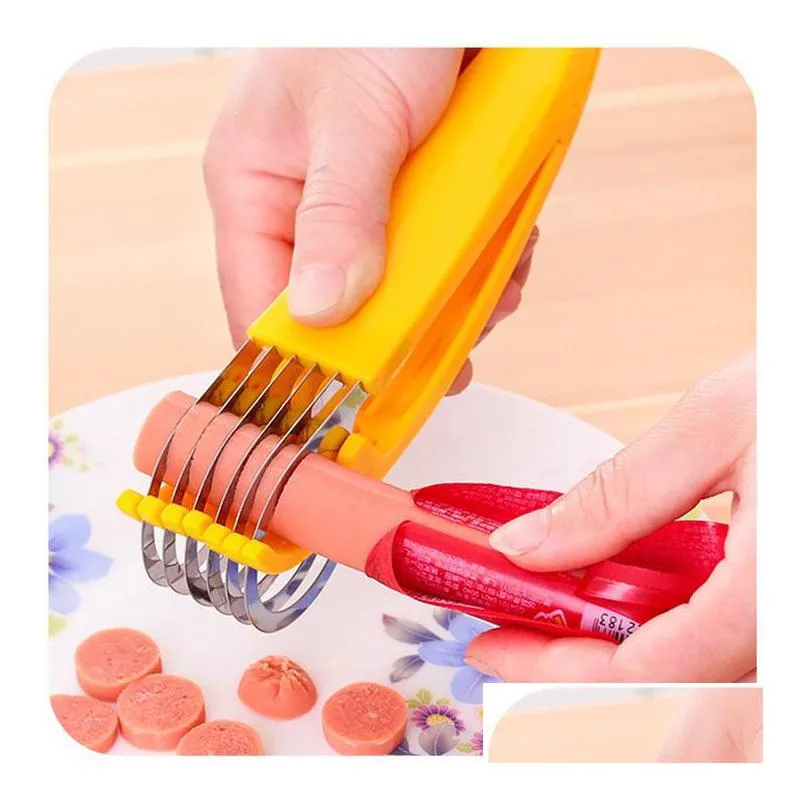 stainless steel banana cutter fruit vegetable sausage slicer salad sundaes tools cooking tools kitchen accessories gadgets