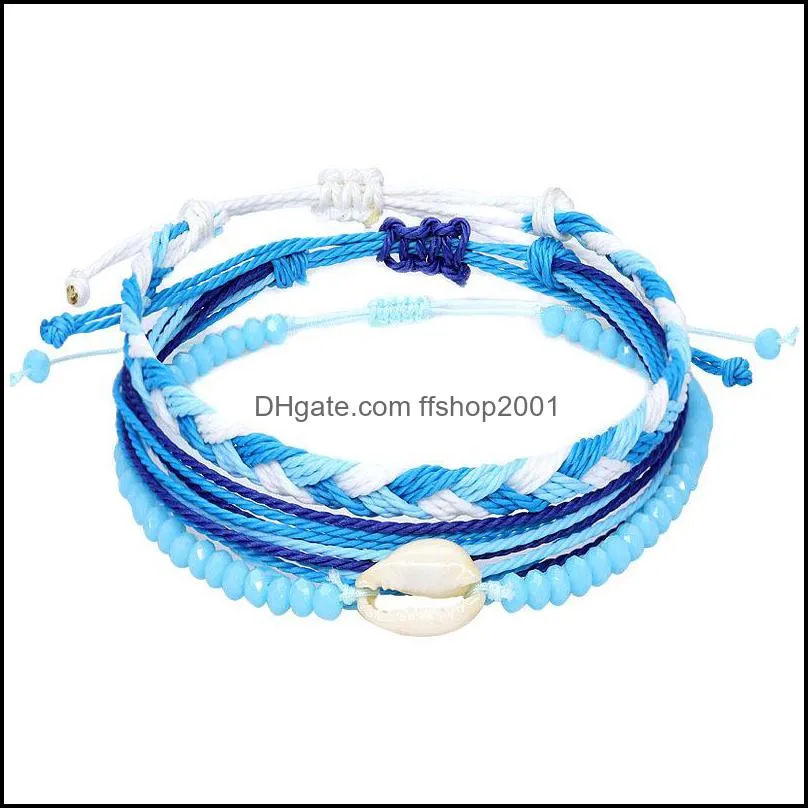 beaded string bracelets charm boho braided bracelet set adjustable waterproof beach jewelry for women teen girls q556fz