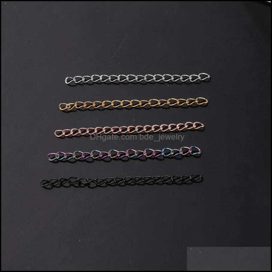 stainless steel extension chain bracelet necklace tail chain 5cm length line 0.5mm thick chain diy jewelry accessories