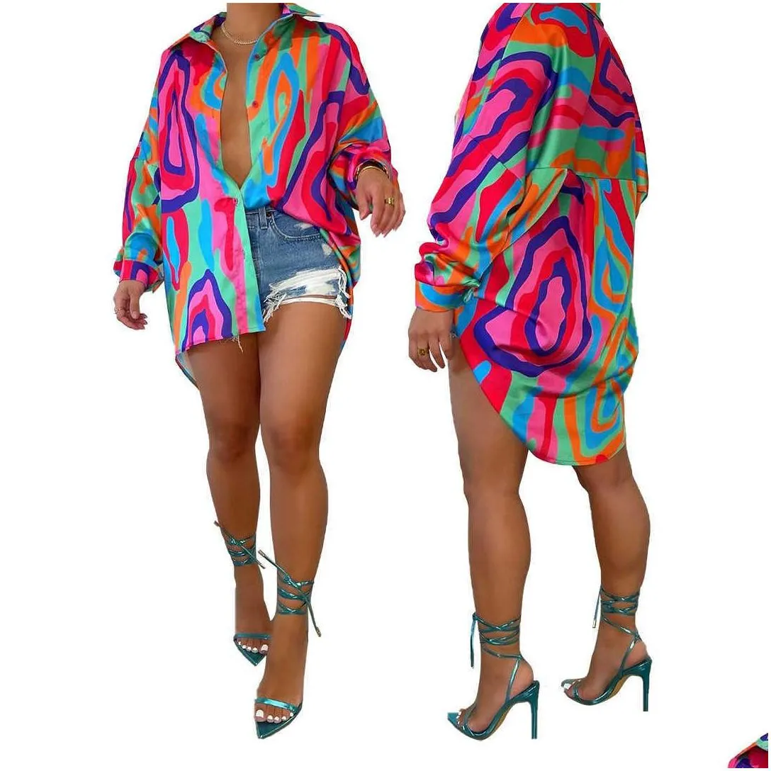 retail designer women shirt dresses tie dye print fashion cardigan dress