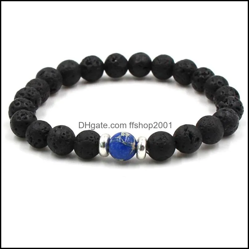 essential oil diffuser bracelets for women men perfume bangle natural stone stretch bracelet yoga black lava jewelry g113s f