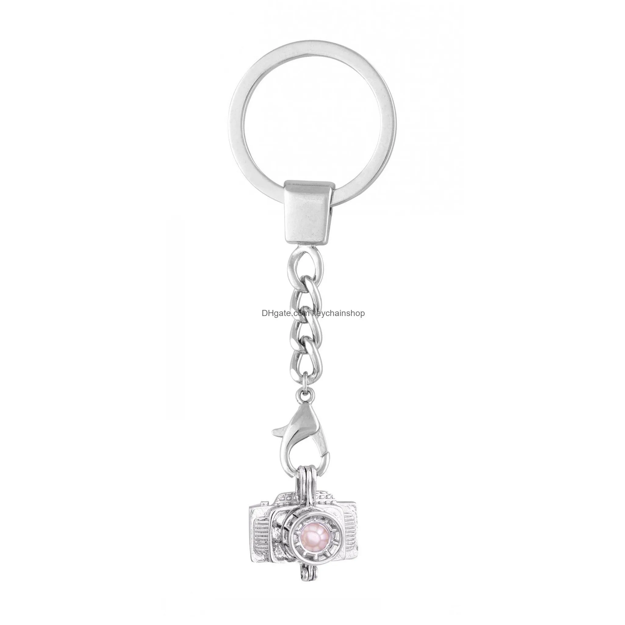 valentines day fashion gift cage key chain silver locket love wish pearl lovely dacing  cage