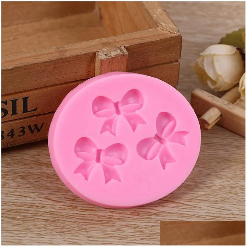 cake mold bowknots flower 3d fondant mold silicone cake decorating tool chocolate soap stencils kitchen baking accessories