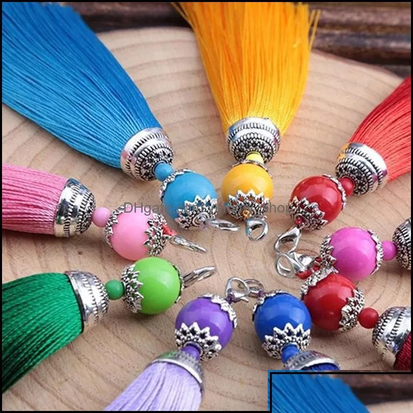 key rings reflective tassel keychain holder chain keyring charm for bag pendant trim chains jewelry decor drop delivery ot4lu