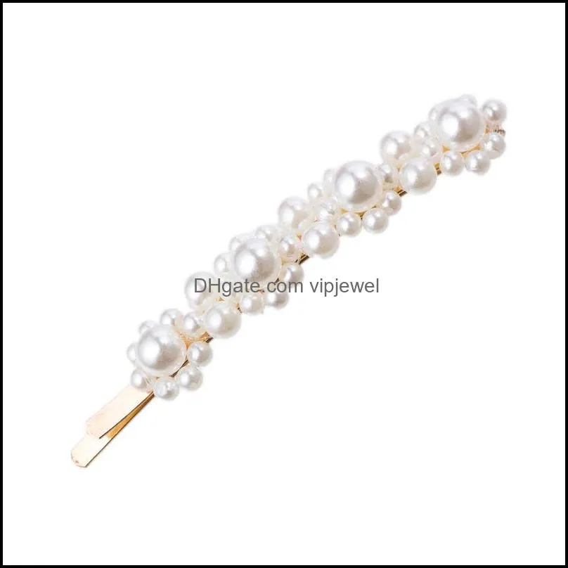  fashion women pearl hair clips barrette beautiful hairpins korean design hairs styling tools accessories crystal elegant clip