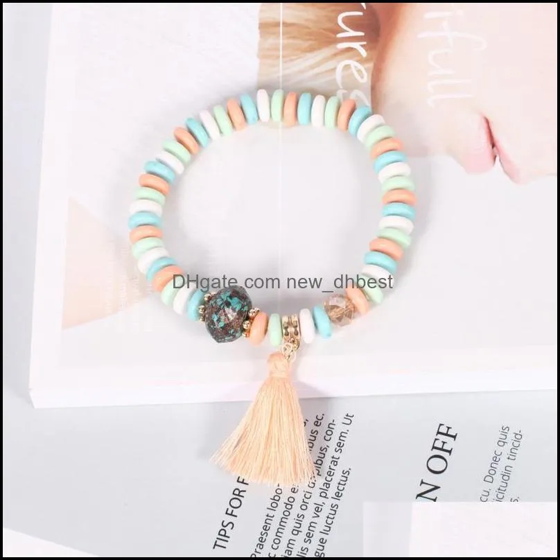  fashion bracelet set vintage ethnic multilayer big beads charm bracelets boho statement flower bracelet for women jewelry