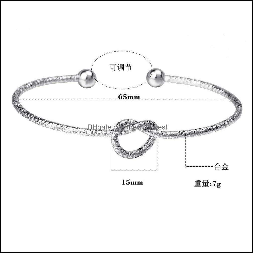  designer knot cuff bracelets bangles for women men charm open bangle heart fashion jewelry rose gold color couple bracelets