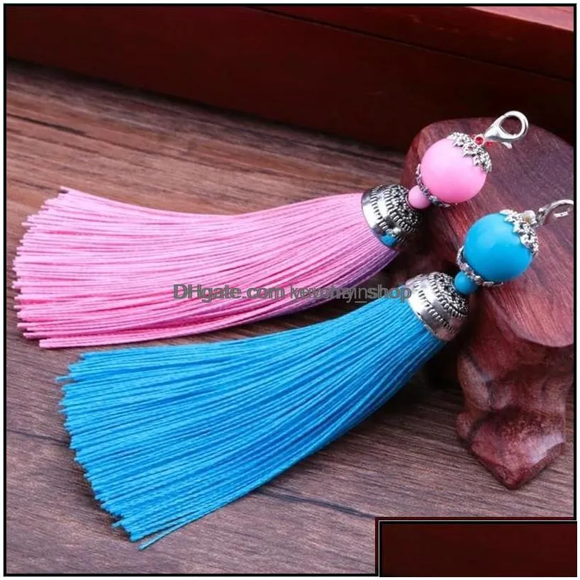 key rings reflective tassel keychain holder chain keyring charm for bag pendant trim chains jewelry decor drop delivery ot4lu