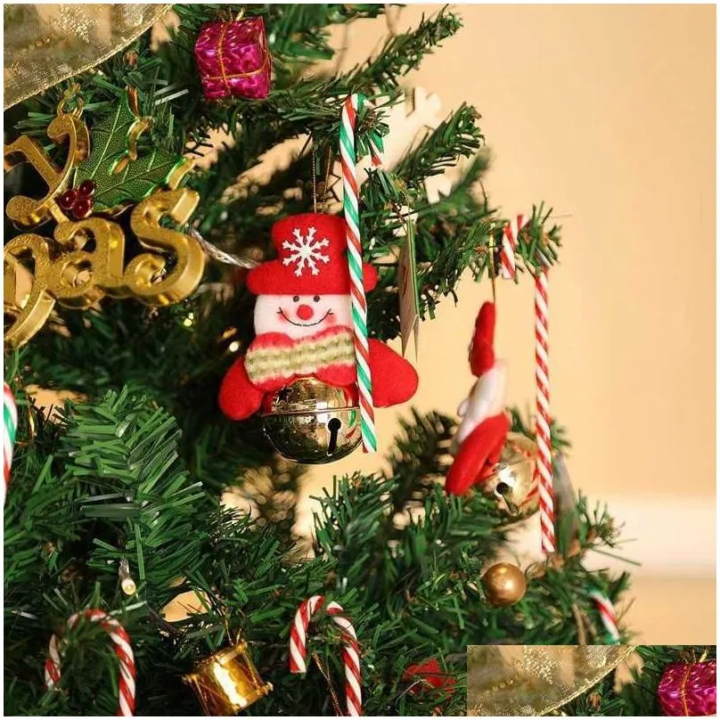 christmas decorations 48pcs christmas plastic fake candy canes ed toy crutch for christmas tree hanging decorations t220929