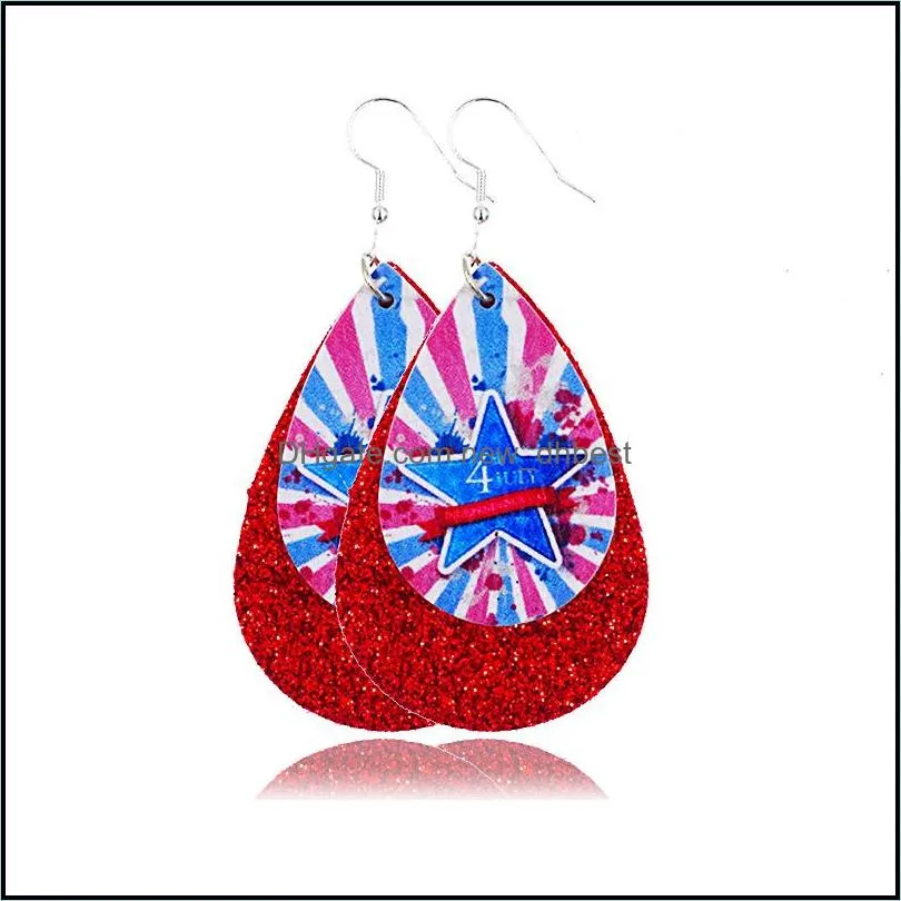 fashion independence day dangle earrings jewelry gifts 4th of july decorations leather earrings for women
