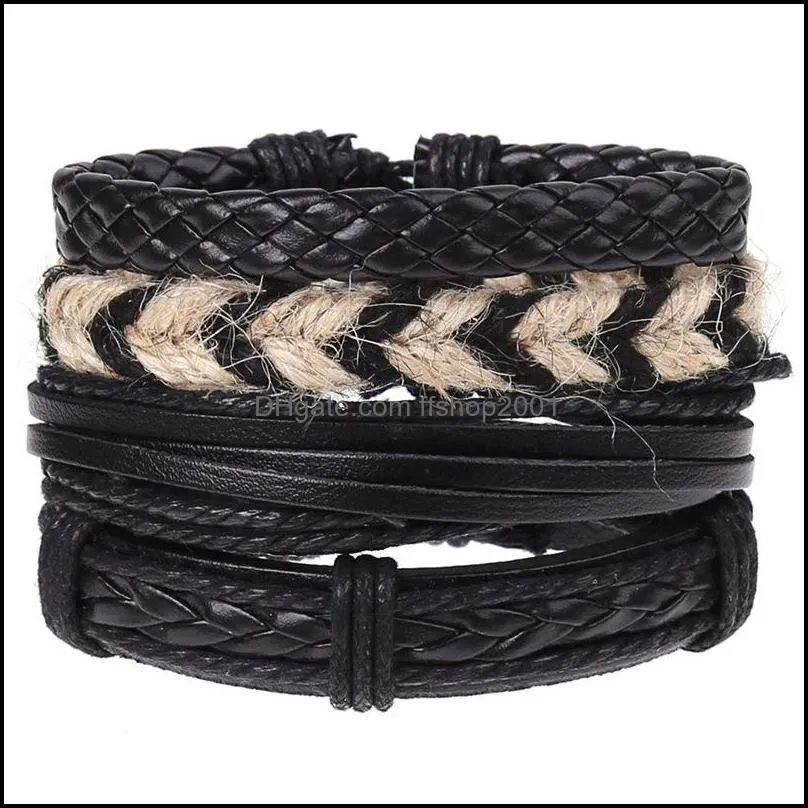 bohemia braided leather bracelet for men women wrist wooden beaded cuff bracelets adjustable fashion couples bangle jewelry
