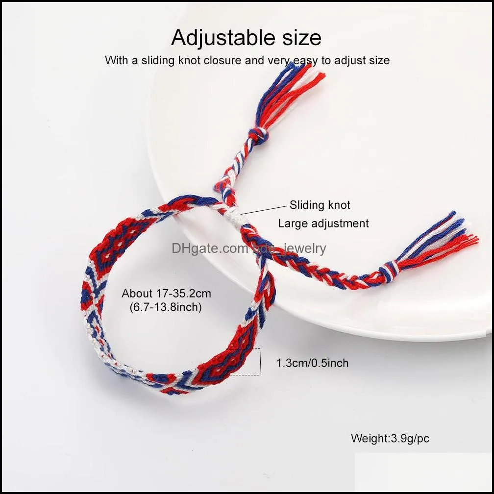 bohemia anklets colorful summer beach multicolor string cord woven braided friendship bracelets for women men wholesale jewelry 