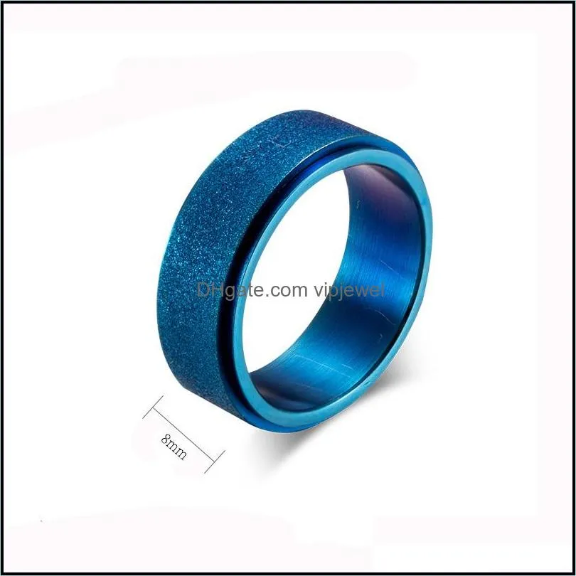 8mm sandblast wedding rings for men women stainless steel black blue gold engagement promise ring fashion jewelry accessories 