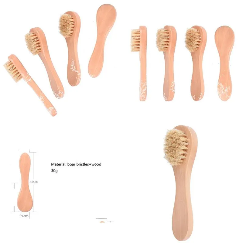 natural boar bristles facial brush dry skin bath spa brush remove dead skin rub face nail brush