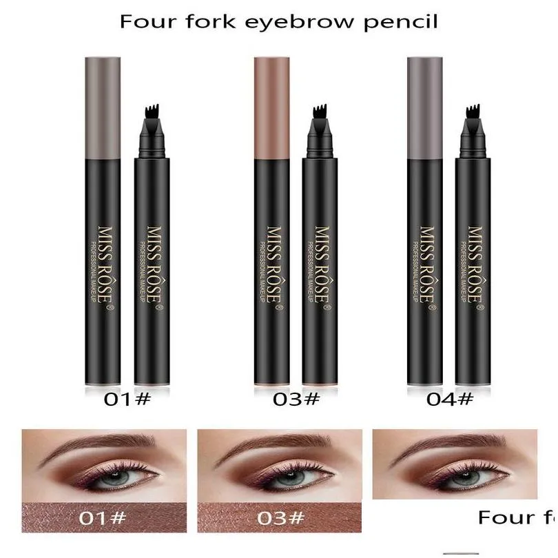 miss rose automatic eyebrow pencil waterpoof 6 style waterproof sweatproof makeup professional eye brow tattoo pen