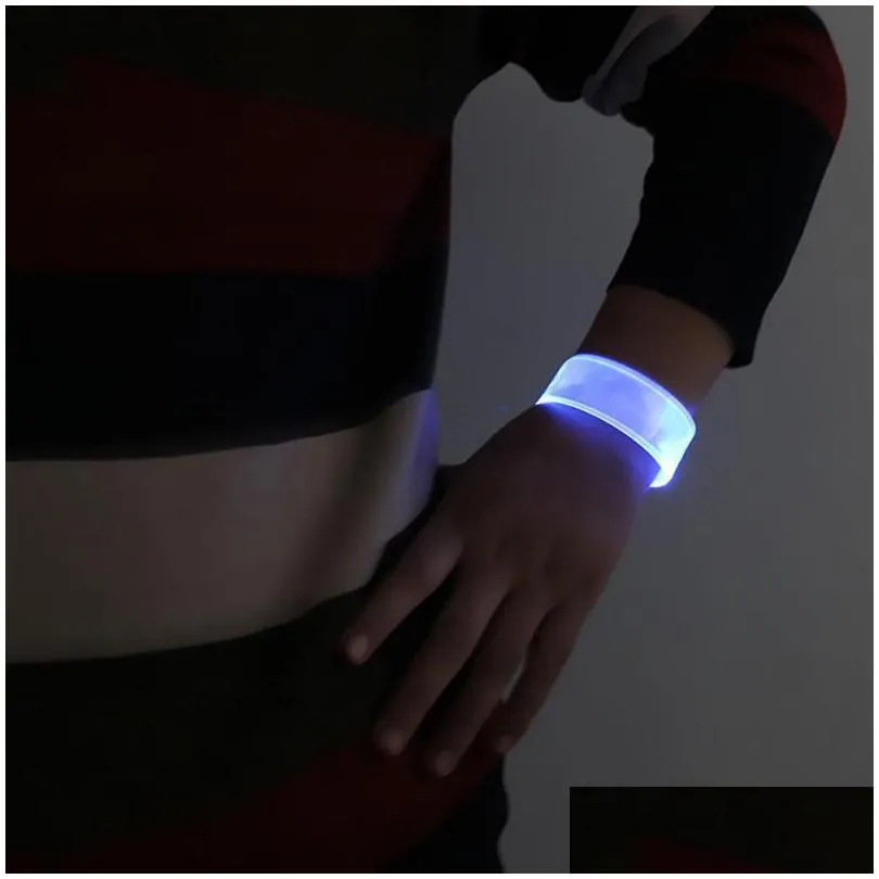 party decoration 1pcs led luminous glowing wrist candycolored movement bracelet light glow sticks braceletshalloween propsparty