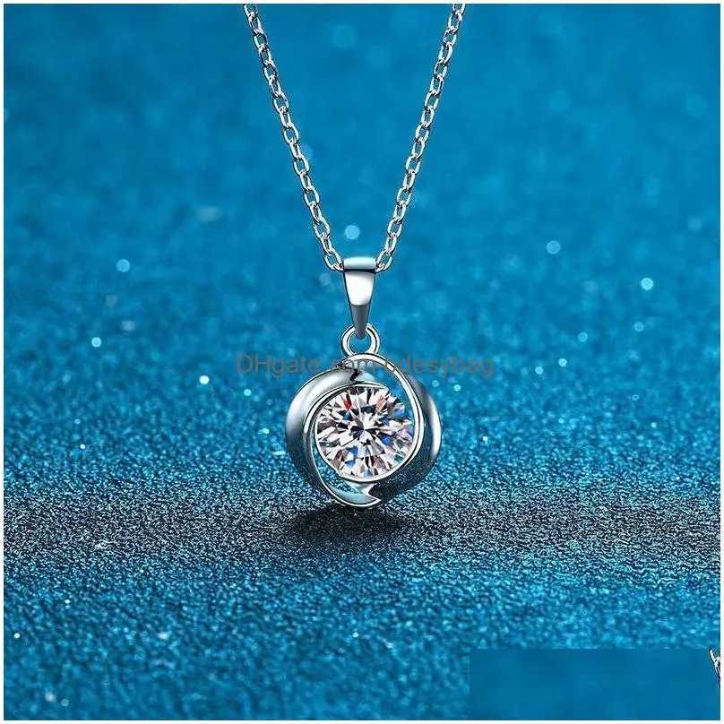 other korean style s925 silver d color moissanite necklace women fine jewelry 1 lucky clover pendant giftother