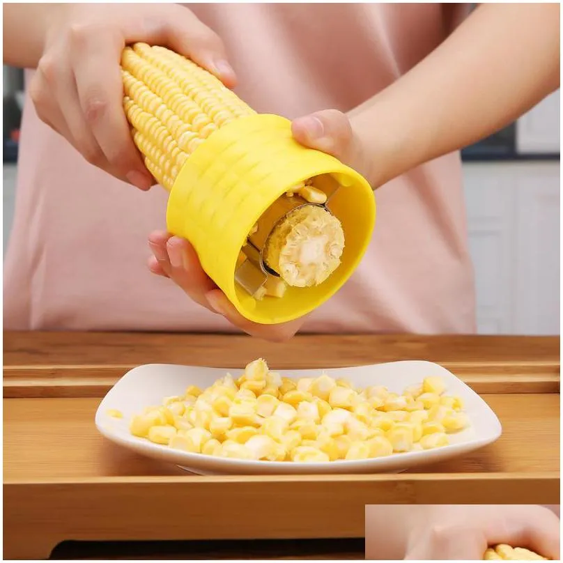 creative corn peelers niblet separator vegetable sheller fruit tools cooking gadgets home accessories stainless steel corn plane