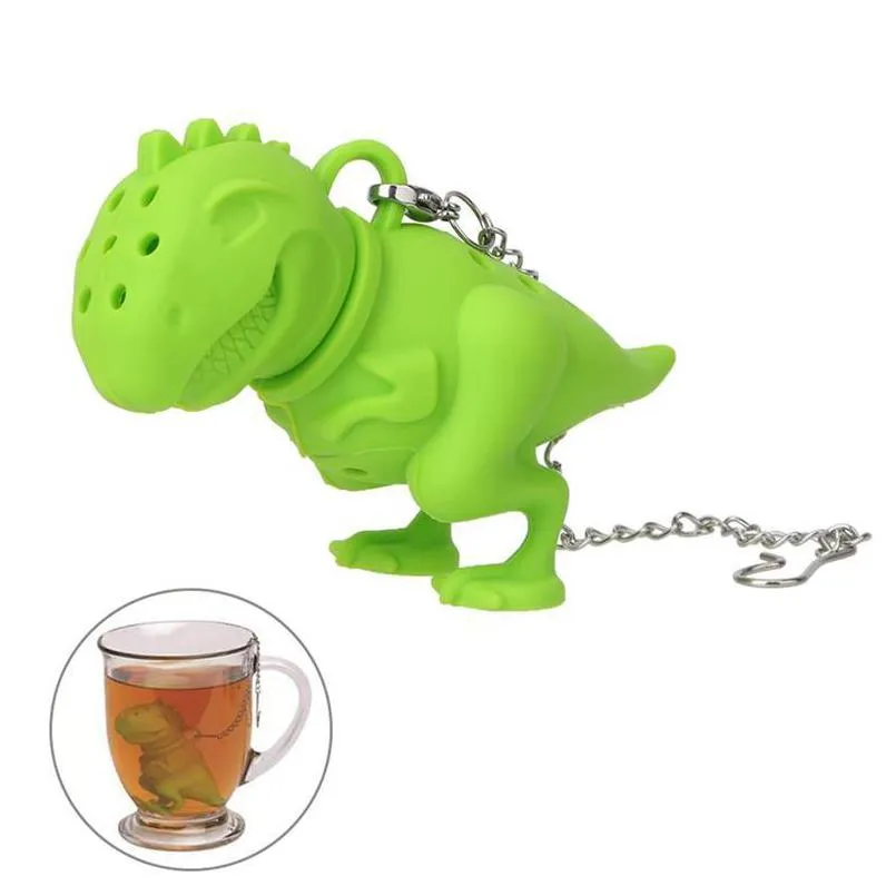 creative dinosaur shape tea infuser tea strainer teaware empty silicone tea bags kitchen supplies herbal filter diffuser