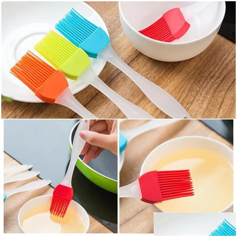 easy to clean soft silicone baking bakeware bread cook pastry oil cream bbq tools basting brush kitchen utensils drop 